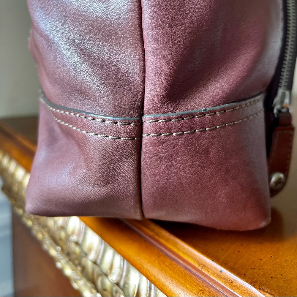 Fossil, Brown-Genuine leather Framed Satchel retro style Doctors Bag. - Picture 8 of 17